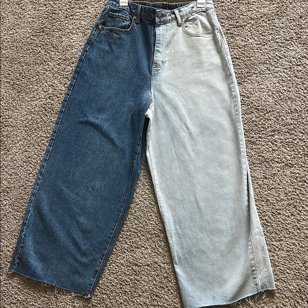 Color blocked Blue and light wash women’s Jeans